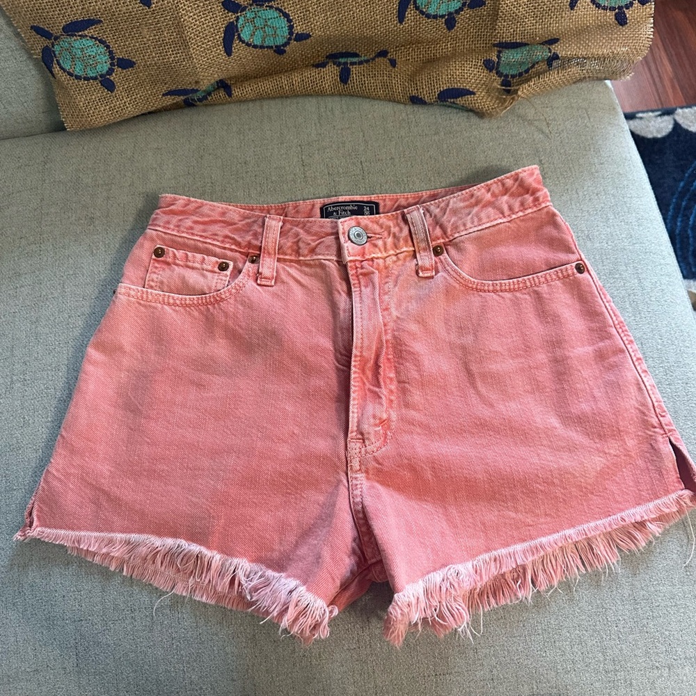 Abercrombie & Fitch Coral Jean Shorts